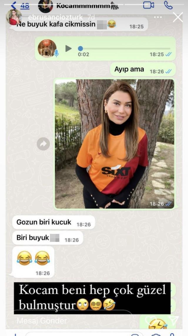 Ebru Şancı, sosyal medya hesabından eşiyle küfürlü yazışmasını paylaştı Ebru Şancı, sosyal medya hesabından eşiyle küfürlü yazışmasını paylaştı