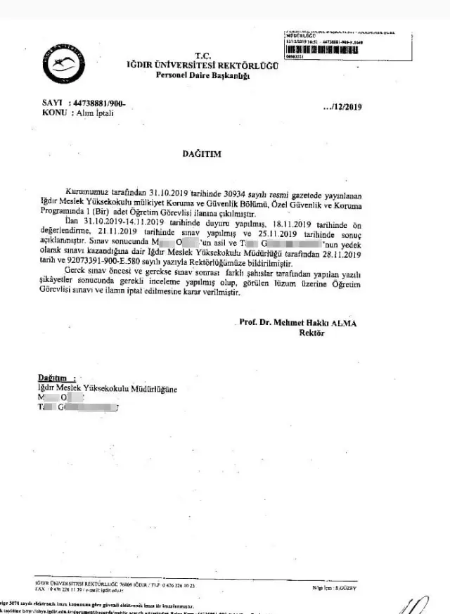 Üniversite rektörü, korumasını öğretim görevlisi yapmak için özel kadro tahsis etti Üniversite rektörü, korumasını öğretim görevlisi yapmak için özel kadro tahsis etti