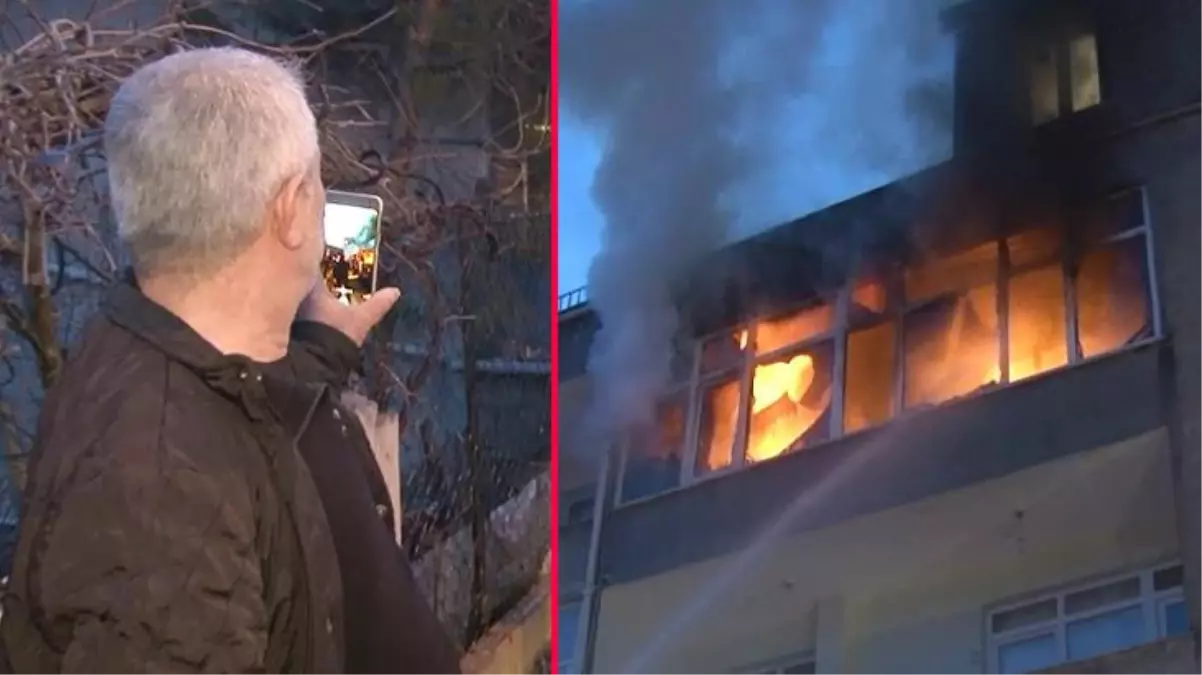3 kişinin yaşadığı ev yandı, vatandaşlar sosyal medyada canlı yayın yaptı