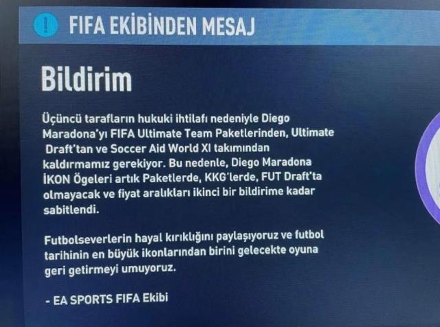 EA Sports, Maradona'yı FIFA 22'den çıkarttı! İşte nedeni