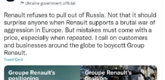 Son dakika: Kuleba'nın Tweet'inden sonra Renault, Shell ve Nestle, Rusya'da operasyonları durdurdu