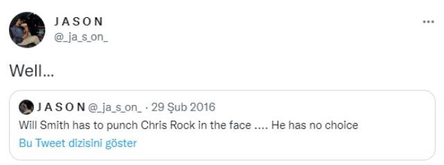 Paylaşımı yıllar sonra gündem oldu! Bir Twitter kullanıcısı, 6 yıl evvel Will Smith'in Chris Rock'a atacağı tokatı bilmiş
