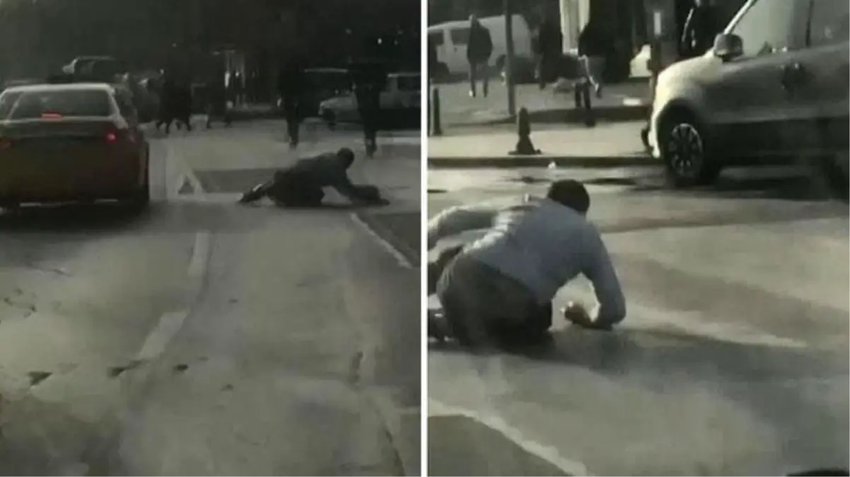 Patencinin tehlikeli oyunu yerde bitti! Araç dolu yolda yere düşerek, yuvarlandı