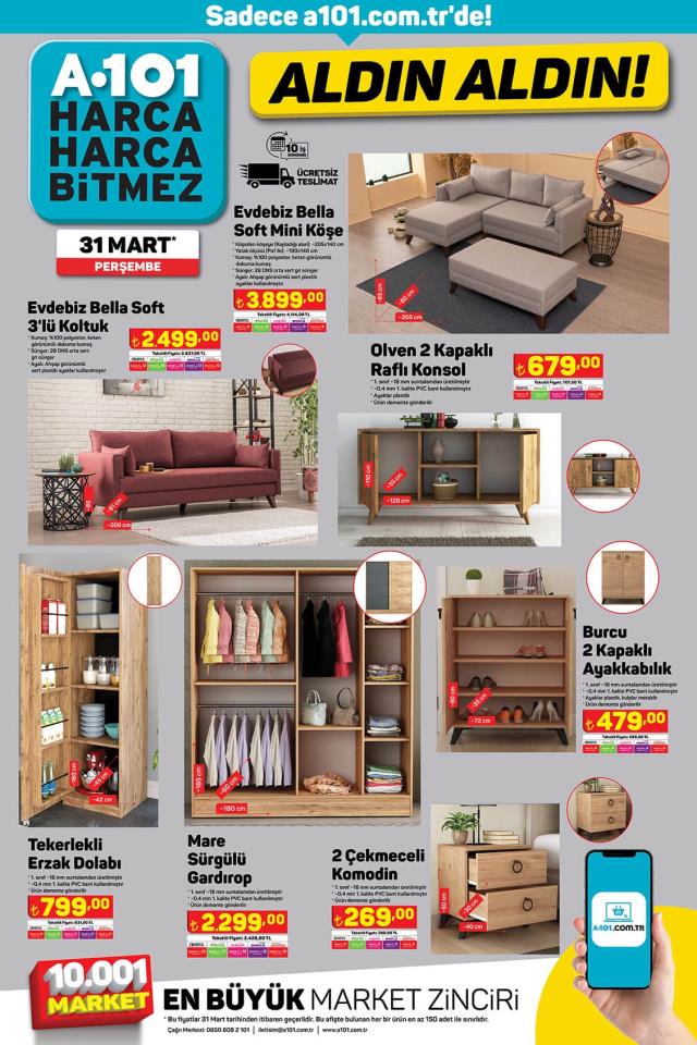 A101 aktüel ürünler kataloğu! 31 Mart A101 bu hafta katalog ürünleri neler? A101'e gelecek ürünler ve A101 fiyat listesi!