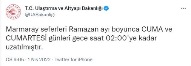 Son Dakika: Marmaray seferleri Ramazan ayı boyunca cuma ve cumartesi günleri gece saat 02.00'ye kadar uzatıldı