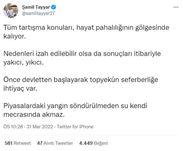 Türkiye'deki hayat pahalılığı AK Partili Şamil Tayyar'ı da isyan ettirdi! Toplumsal medyadan dikkat çeken paylaşım