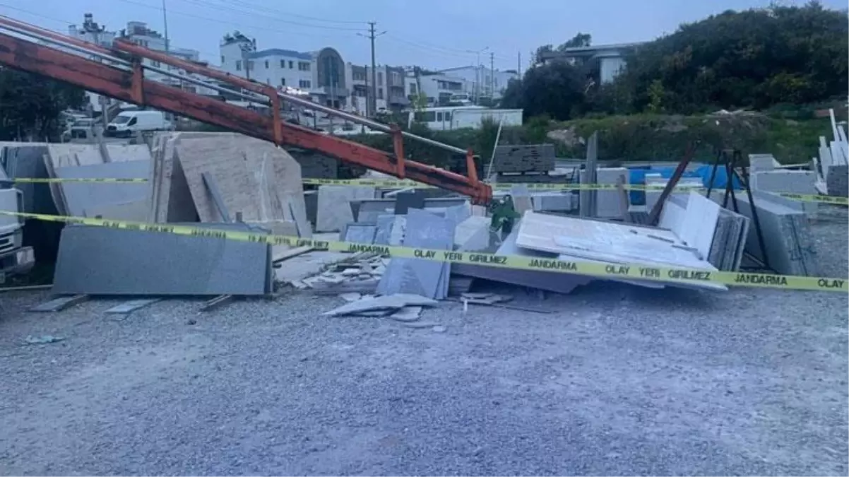 Vinç operatörünün feci ölümü! Tonlarca mermerin altında kalarak can verdi