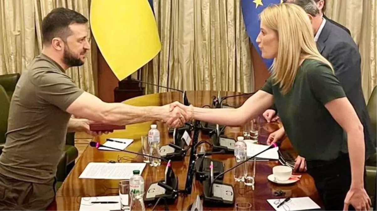 Avrupa Parlamentosu Başkanı Metsola, Kiev'de! Zelenski ile görüşüp 3 konuda söz verdi