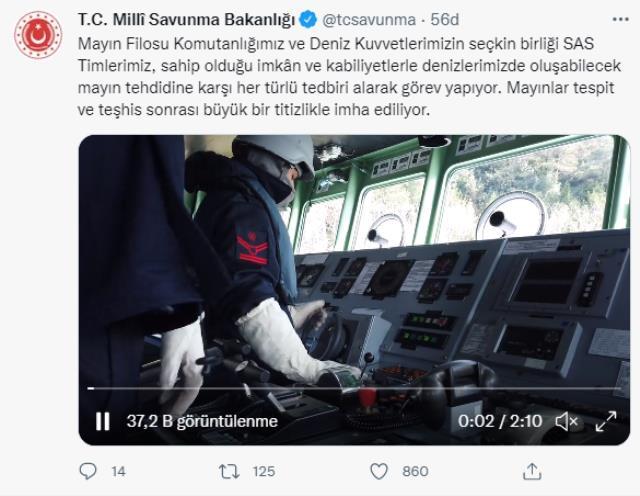 Ulusal Savunma Bakanlığı, SAS timlerinin mayınları imha ettiği anların imgelerini paylaştı