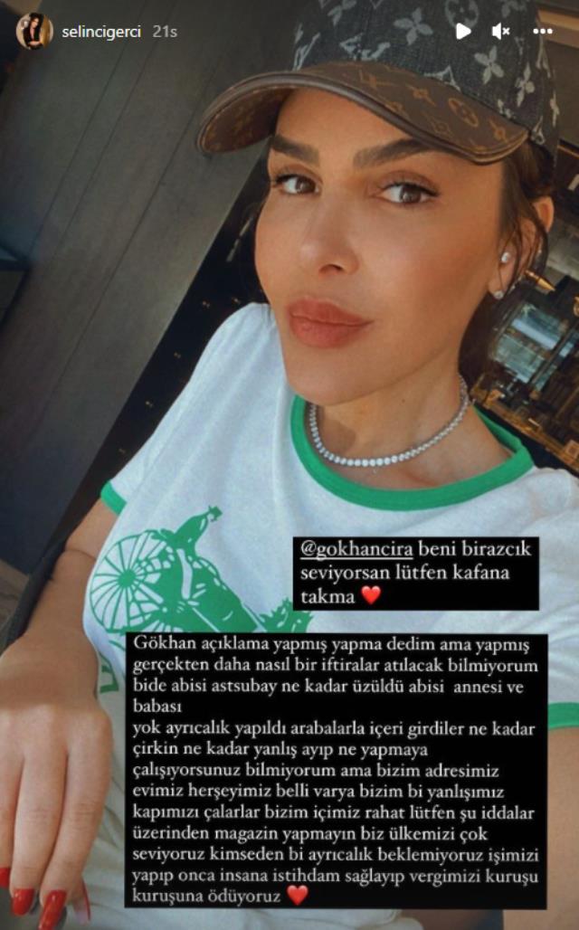 Gökhan Çıra'yı birlikten konvoyla aldığı söylenen Selin Ciğerci sessizliğini bozdu: Ülkemizi seviyoruz, ayrıcalık beklemiyoruz