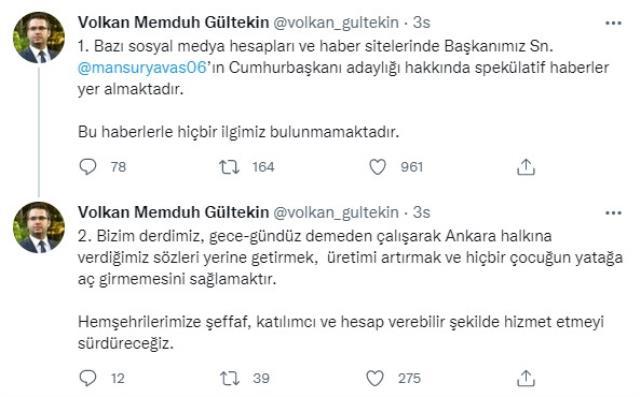 Mansur Yavaş'ın ismi cumhurbaşkanı adaylığı için geçti, belediyeden açıklama geldi: Hiçbir ilgimiz yoktur