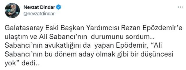 Ali Sabancı, Galatasaray başkanlığına aday olacak mı? Seçime girip girmeyeceği netleşti Ali Sabancı, Galatasaray başkanlığına aday olacak mı? Seçime girip girmeyeceği netleşti