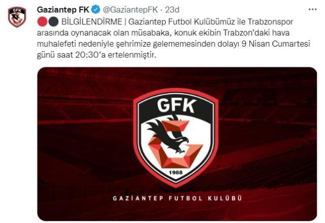 Son Dakika: Süper Lig'e sis engeli! Gaziantep-FK-Trabzonspor maçı ertelendi Son Dakika: Süper Lig'e sis engeli! Gaziantep-FK-Trabzonspor maçı ertelendi