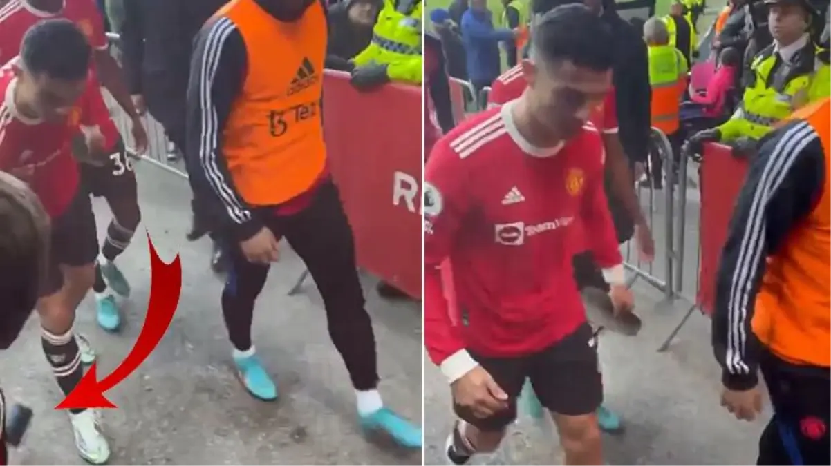 Bu rezillik Ronaldo'ya bir ömür yeter! Sinirden çıldırıp taraftarın telefonunu parçaladı