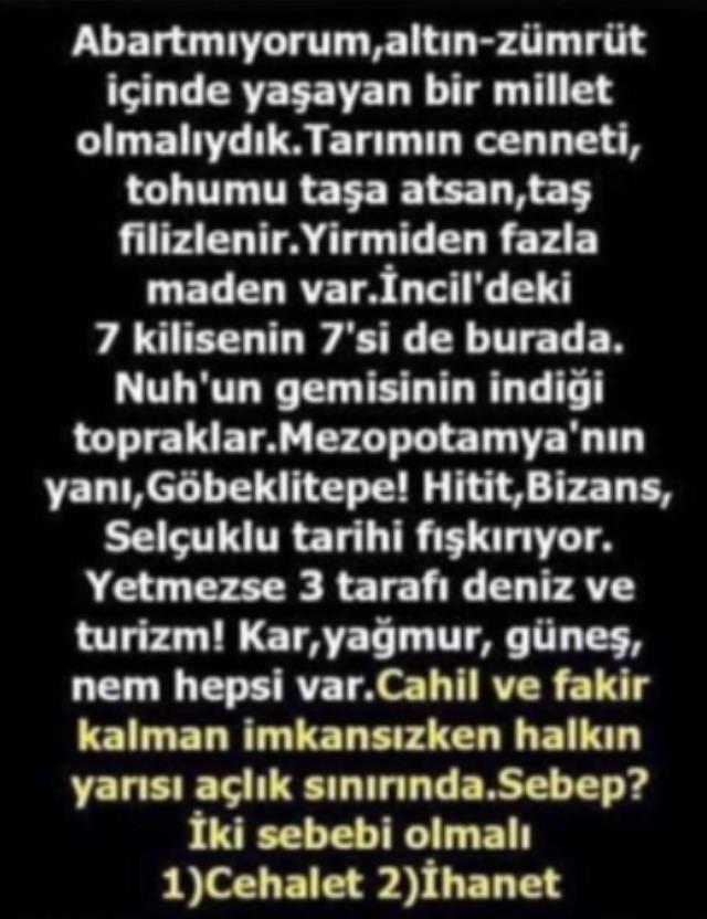 'Altın zümrüt içinde yaşayan bir millet olmalıydık' diye başlayan yazının Gülse Birsel'e ait olduğu iddiası 'Altın zümrüt içinde yaşayan bir millet olmalıydık' diye başlayan yazının Gülse Birsel'e ait olduğu iddiası