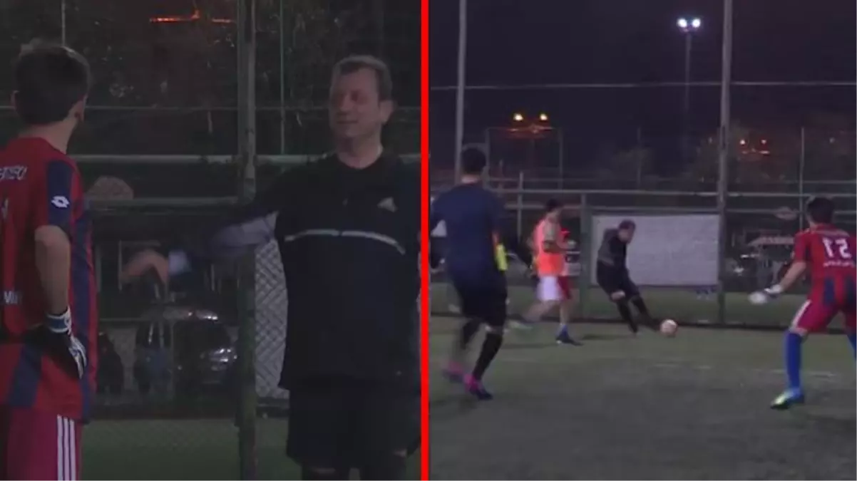 Gençlerle buluşan Ekrem İmamoğlu halı saha maçı yaptı