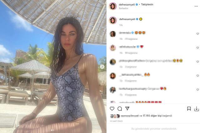 Tatil sezonunu açan 49'luk Defne Samyeli, mayolu pozlarını paylaştı