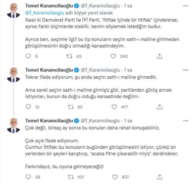 Temel Karamollaoğlu, gündem yaratan ' Üçüncü ittifak olabilir' sözlerine açıklık getirdi
