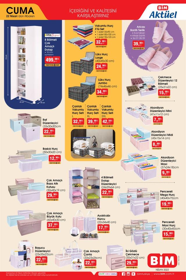 BİM aktüel ürünler kataloğu yayınlandı! 22 Nisan Cuma BİM bu hafta katalog ürünleri neler? BİM'e gelecek ürünler ve BİM fiyat listesi!
