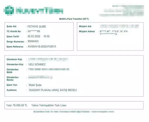 Sahte dekontu gerçek sandı, otomobilini dolandırıcılara kaptırdı Sahte dekontu gerçek sandı, otomobilini dolandırıcılara kaptırdı