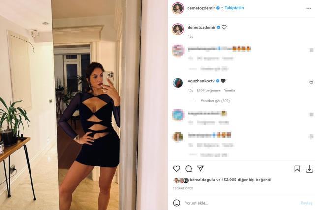 Demet Özdemir, cesur göğüs ve göbek dekolteli pozunu paylaştı