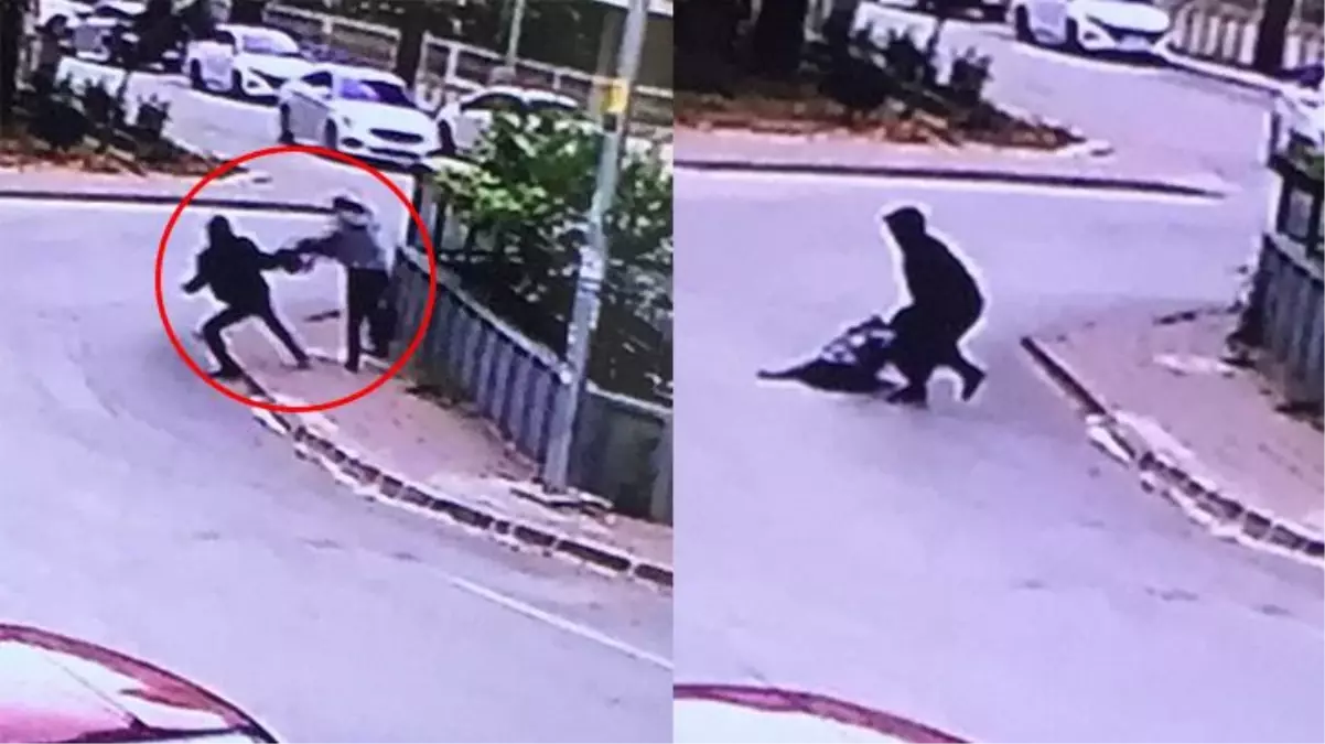 Kadını yerde sürükleyip bacağını kırdı! Sinsice yaklaşan kapkaççının o anları kamerada