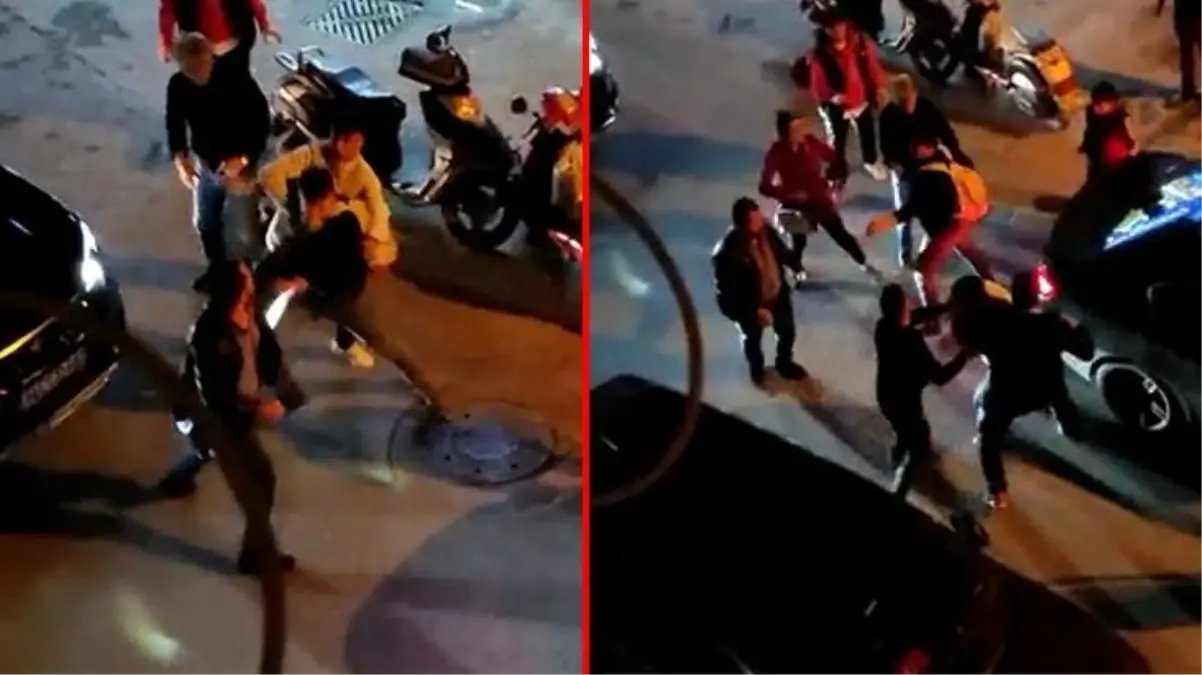 Yol verme tartışması kavgaya dönüştü! Yumrukların havada uçuştuğu cadde boks ringine döndü