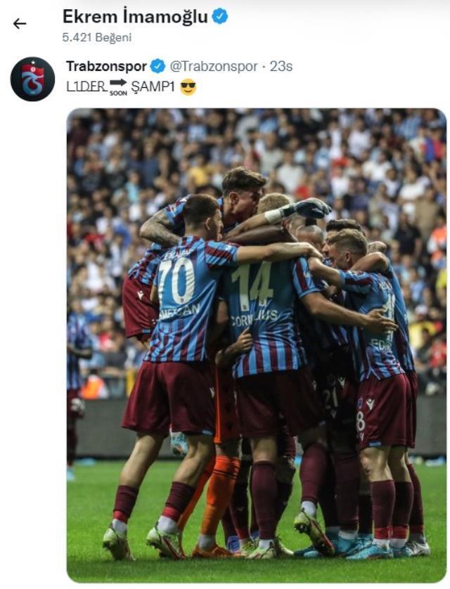 Trabzonspor hamlesiyle Fenerbahçe taraftarını kızdıran İmamoğlu, Uğur Dündar aracılığıyla mesaj gönderdi Trabzonspor hamlesiyle Fenerbahçe taraftarını kızdıran İmamoğlu, Uğur Dündar aracılığıyla mesaj gönderdi