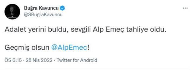Cumhurbaşkanına hakaretten tutuklanan İYİ Partili Alp Emeç tahliye edildi