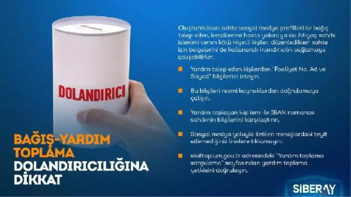 SİBERAY'dan 'dolandırıcılık' uyarısı