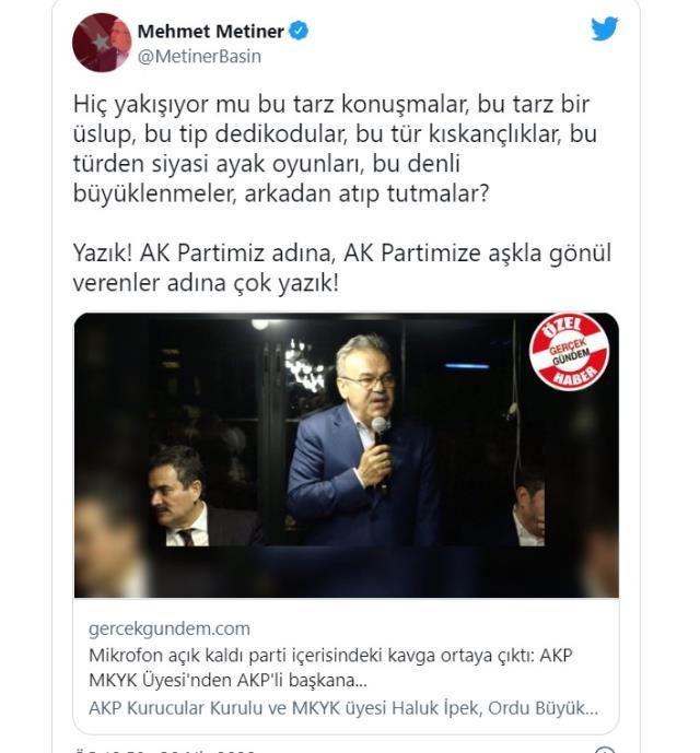 Mikrofon açık kaldı: AK Parti MKYK Üyesi iftara gelmeyen Ordu Büyükşehir Belediye Başkanına 'dangalak' dedi Mikrofon açık kaldı: AK Parti MKYK Üyesi iftara gelmeyen Ordu Büyükşehir Belediye Başkanına 'dangalak' dedi