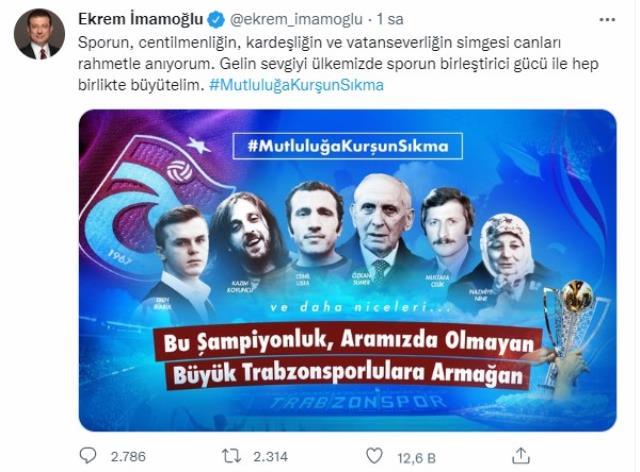 İmamoğlu, Trabzonspor için paylaştığı tebrik görselinde Şehit Eren Bülbül yerine onu canlandıran oyuncunun fotoğrafını kullandı İmamoğlu, Trabzonspor için paylaştığı tebrik görselinde Şehit Eren Bülbül yerine onu canlandıran oyuncunun fotoğrafını kullandı