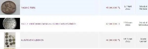 Osmanlı paraları internette milyonlarca liraya satışta