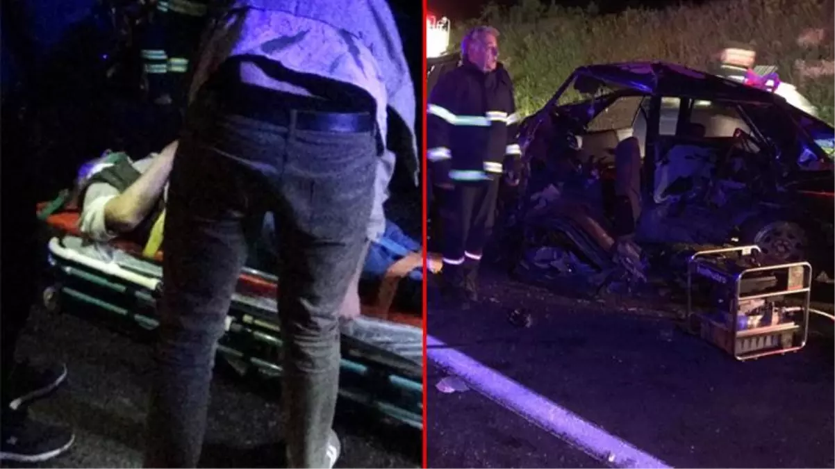 İki otomobil kafa kafaya çarpıştı! Feci kazada iki kişi ağır yaralandı