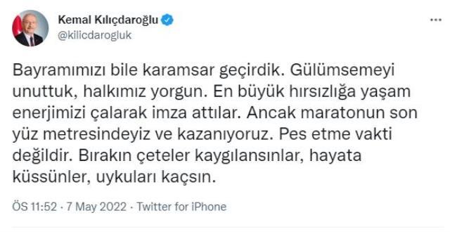CHP lideri Kılıçdaroğlu gece yarısı paylaşım yaptı: Bırakın çeteler kaygılansınlar, hayata küssünler, uykuları kaçsın