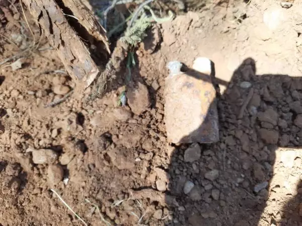 Ormanlık alanda yürüyen köylüler patlamamış bomba tespit etti! Hemen polis arandı