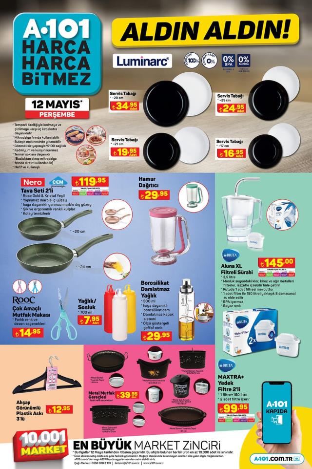 A101 katalog bu hafta! 12 Mayıs A101 bu hafta katalog ürünleri neler? A101'e gelecek ürünler ve A101 fiyat listesi...