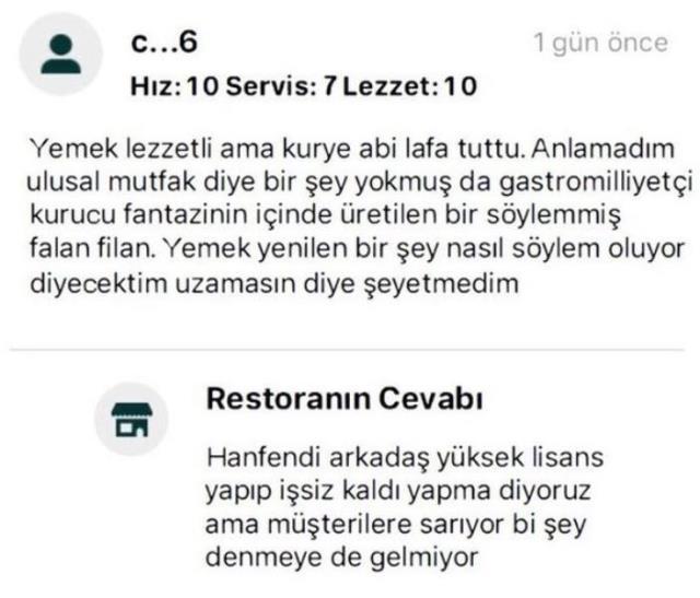 Kadın müşteri kuryeyi sipariş etti, restoranın verdiği cevap ortalığı yıktı geçti