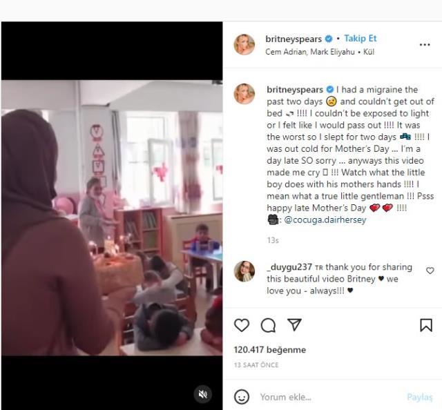 Britney Spears, Türkiye'de çekilen görüntüyü paylaştı: Bu video beni ağlattı Britney Spears, Türkiye'de çekilen görüntüyü paylaştı: Bu video beni ağlattı