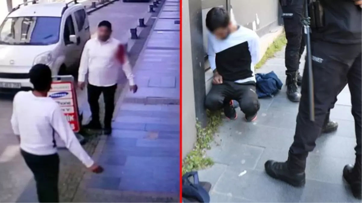 Gençler sokakta taş ve makasla birbirine girdi! İşte dakikalar süren kavganın görüntüleri