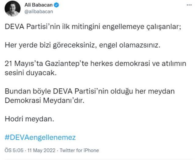 Babacan, İlk Mitinglerini 21 Mayıs'ta Gaziantep'te Yapacaklarını Açıkladı: 'Demokrasi Meydanı'nda Demokrasiyi Katlettiler' Babacan, İlk Mitinglerini 21 Mayıs'ta Gaziantep'te Yapacaklarını Açıkladı: 'Demokrasi Meydanı'nda Demokrasiyi Katlettiler'