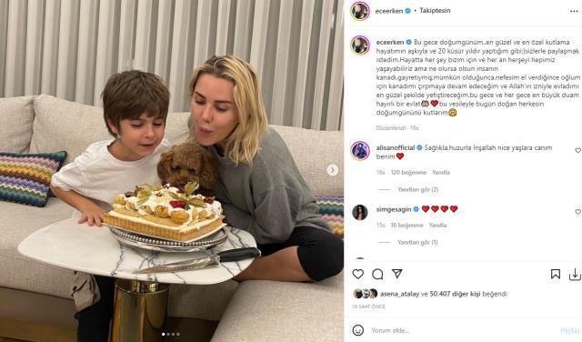 Yeni yaşını oğluyla kutlayan Ece Erken'den duygusal paylaşım: Oğlum için kanadımı çırpacağım