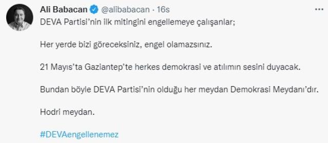 Ali Babacan'ın miting iddialarına Gaziantep Valiliği'nden yanıt: Evrakta sahtecilik nedeniyle suç duyurusunda bulunacağız Ali Babacan'ın miting iddialarına Gaziantep Valiliği'nden yanıt: Evrakta sahtecilik nedeniyle suç duyurusunda bulunacağız