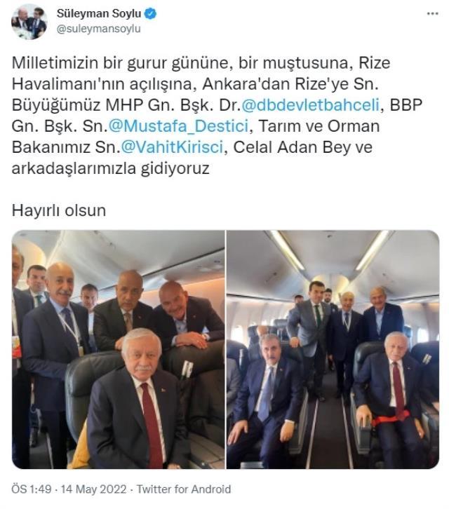 Rize-Artvin Havalimanı açılışında Devlet Bahçeli ile Süleyman Soylu fotoğrafı dikkat çekti Rize-Artvin Havalimanı açılışında Devlet Bahçeli ile Süleyman Soylu fotoğrafı dikkat çekti