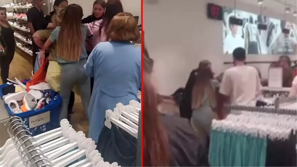 Alışveriş tartışması kavgaya dönüştü! Genç kadınlar son bluz için saç başa kavga etti