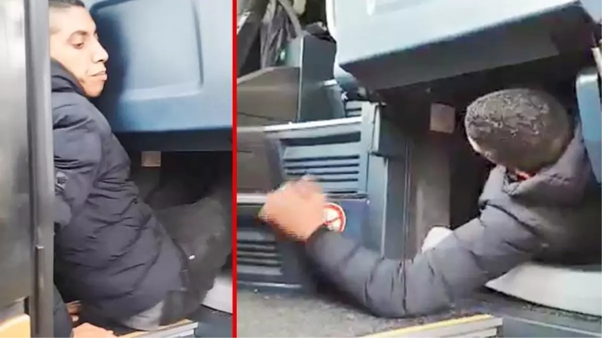 Otobüsün 1 metrekarelik dolabından 3 kaçak göçmen çıktı