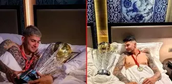 Lewandowski'ye nispet yaptılar! Trabzonsporlu futbolculardan yatakta kupa pozu