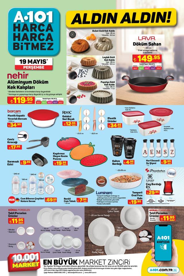 19 Mayıs A101 kataloğu bu hafta! A101 bu hafta katalog ürünleri neler? A101'e gelecek ürünler ve A101 fiyat listesi...