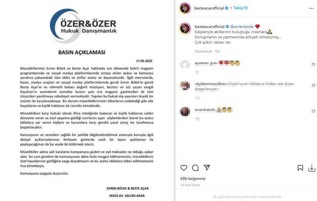 Sevgilisinden hamile kaldığı ileri sürülen Beste Açar'ın avukatından yalanlama geldi Sevgilisinden hamile kaldığı ileri sürülen Beste Açar'ın avukatından yalanlama geldi