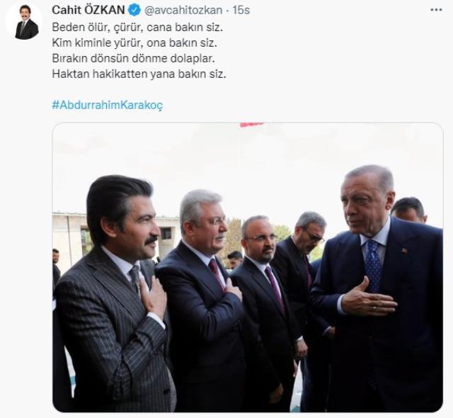 İstifasının istendiği öne sürülmüştü! AK Partili Cahit Özkan, Cumhurbaşkanı Erdoğan'la fotoğrafını paylaştı İstifasının istendiği öne sürülmüştü! AK Partili Cahit Özkan, Cumhurbaşkanı Erdoğan'la fotoğrafını paylaştı